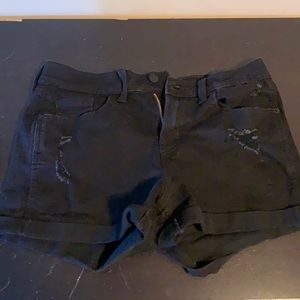 Black jean shorts